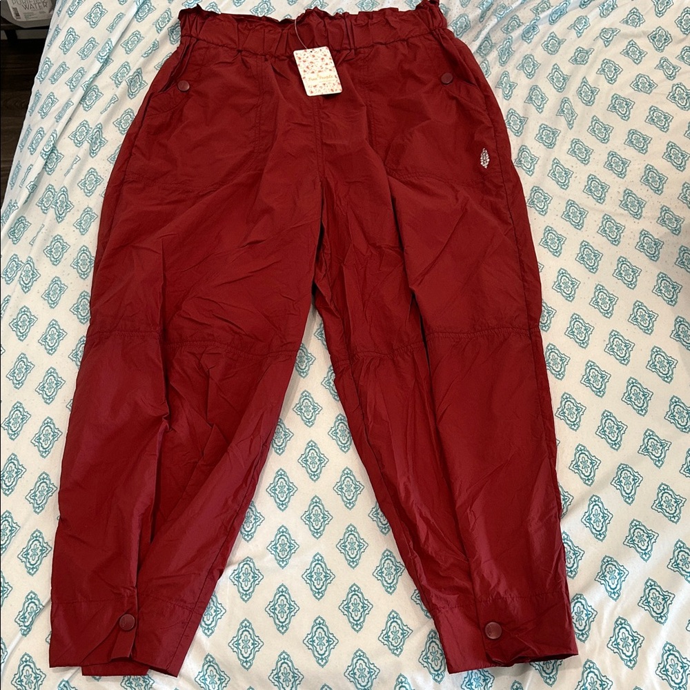 Free People Lightweight Parachute Jogger Snap Cuff Pants NWT